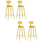 Nordic Armless Backrest Counter Stool Iron Bar Stool with Cushion and Pedal for Cafe Yellow 4 Piece Set Bar Stool(30"H) Clearhalo 'Bar Furniture' 'Bar Stools' 'bar_stools' 'furn' 'furn_bar_stools' 'Furniture' 'Kitchen & Dining Furniture' 5724464