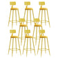 Nordic Armless Backrest Counter Stool Iron Bar Stool with Cushion and Pedal for Cafe Yellow 8 Piece Set Bar Stool(30"H) Clearhalo 'Bar Furniture' 'Bar Stools' 'bar_stools' 'furn' 'furn_bar_stools' 'Furniture' 'Kitchen & Dining Furniture' 5724466