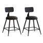 Nordic Armless Backrest Counter Stool Iron Bar Stool with Cushion and Pedal for Cafe Black 2 Piece Set Short Stool(18"H) Clearhalo 'Bar Furniture' 'Bar Stools' 'bar_stools' 'furn' 'furn_bar_stools' 'Furniture' 'Kitchen & Dining Furniture' 5724468