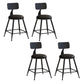 Nordic Armless Backrest Counter Stool Iron Bar Stool with Cushion and Pedal for Cafe Black 4 Piece Set Short Stool(18"H) Clearhalo 'Bar Furniture' 'Bar Stools' 'bar_stools' 'furn' 'furn_bar_stools' 'Furniture' 'Kitchen & Dining Furniture' 5724469