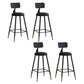 Nordic Armless Backrest Counter Stool Iron Bar Stool with Cushion and Pedal for Cafe Black 4 Piece Set Counter Stool(26"H) Clearhalo 'Bar Furniture' 'Bar Stools' 'bar_stools' 'furn' 'furn_bar_stools' 'Furniture' 'Kitchen & Dining Furniture' 5724474