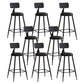Nordic Armless Backrest Counter Stool Iron Bar Stool with Cushion and Pedal for Cafe Black 8 Piece Set Counter Stool(26"H) Clearhalo 'Bar Furniture' 'Bar Stools' 'bar_stools' 'furn' 'furn_bar_stools' 'Furniture' 'Kitchen & Dining Furniture' 5724476