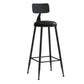 Nordic Armless Backrest Counter Stool Iron Bar Stool with Cushion and Pedal for Cafe Black 1 Piece Bar Stool(30"H) Clearhalo 'Bar Furniture' 'Bar Stools' 'bar_stools' 'furn' 'furn_bar_stools' 'Furniture' 'Kitchen & Dining Furniture' 5724477