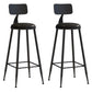 Nordic Armless Backrest Counter Stool Iron Bar Stool with Cushion and Pedal for Cafe Black 2 Piece Set Bar Stool(30"H) Clearhalo 'Bar Furniture' 'Bar Stools' 'bar_stools' 'furn' 'furn_bar_stools' 'Furniture' 'Kitchen & Dining Furniture' 5724478