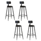 Nordic Armless Backrest Counter Stool Iron Bar Stool with Cushion and Pedal for Cafe Black 4 Piece Set Bar Stool(30"H) Clearhalo 'Bar Furniture' 'Bar Stools' 'bar_stools' 'furn' 'furn_bar_stools' 'Furniture' 'Kitchen & Dining Furniture' 5724479