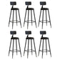 Nordic Armless Backrest Counter Stool Iron Bar Stool with Cushion and Pedal for Cafe Black 6 Piece Set Bar Stool(30"H) Clearhalo 'Bar Furniture' 'Bar Stools' 'bar_stools' 'furn' 'furn_bar_stools' 'Furniture' 'Kitchen & Dining Furniture' 5724480