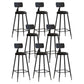Nordic Armless Backrest Counter Stool Iron Bar Stool with Cushion and Pedal for Cafe Black 8 Piece Set Bar Stool(30"H) Clearhalo 'Bar Furniture' 'Bar Stools' 'bar_stools' 'furn' 'furn_bar_stools' 'Furniture' 'Kitchen & Dining Furniture' 5724481