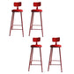 Nordic Armless Backrest Counter Stool Iron Bar Stool with Cushion and Pedal for Cafe Red 4 Piece Set Clearhalo 'Bar Furniture' 'Bar Stools' 'bar_stools' 'furn' 'furn_bar_stools' 'Furniture' 'Kitchen & Dining Furniture' 5724484