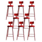 Nordic Armless Backrest Counter Stool Iron Bar Stool with Cushion and Pedal for Cafe Red 8 Piece Set Clearhalo 'Bar Furniture' 'Bar Stools' 'bar_stools' 'furn' 'furn_bar_stools' 'Furniture' 'Kitchen & Dining Furniture' 5724486