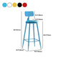 Nordic Armless Backrest Counter Stool Iron Bar Stool with Cushion and Pedal for Cafe Clearhalo 'Bar Furniture' 'Bar Stools' 'bar_stools' 'furn' 'furn_bar_stools' 'Furniture' 'Kitchen & Dining Furniture' 5724489