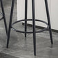 Stoffen ronde stoel aanrecht Stool Scandinavische lage rug barkruk met 4 zwarte ijzeren benen