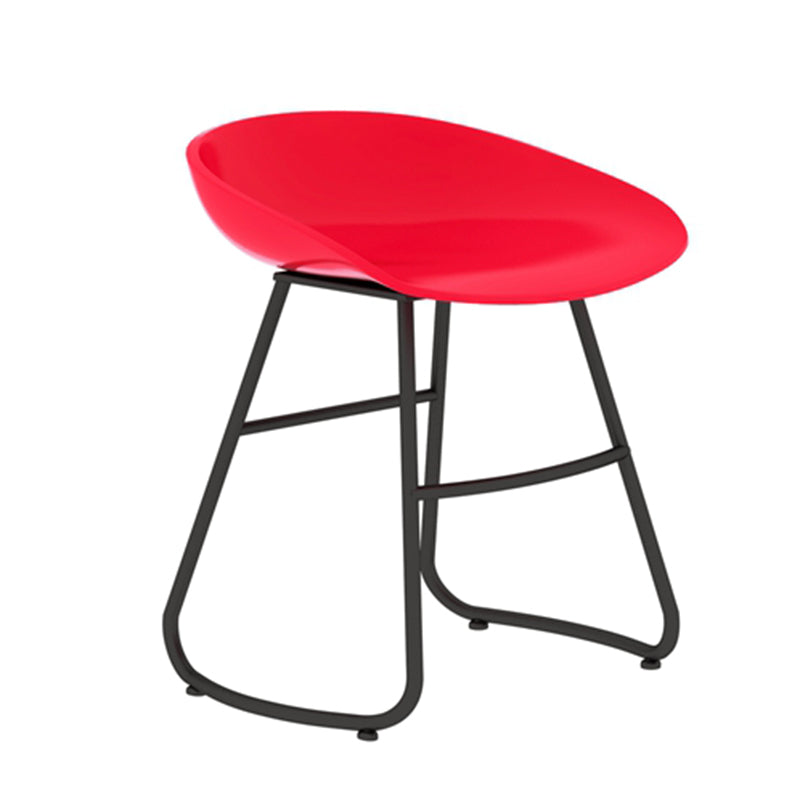 Modern Backrest Armless Counter Stool Iron Bar Stool with Acrylic Seat and Pedal for Cafe Red 1 Piece Short Stool(18"H) Clearhalo 'Bar Furniture' 'Bar Stools' 'bar_stools' 'furn' 'furn_bar_stools' 'Furniture' 'Kitchen & Dining Furniture' 5724612