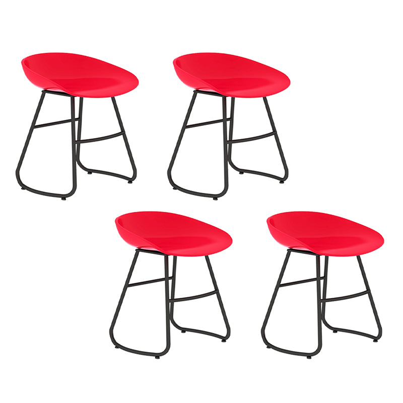Modern Backrest Armless Counter Stool Iron Bar Stool with Acrylic Seat and Pedal for Cafe Red 4 Piece Set Short Stool(18"H) Clearhalo 'Bar Furniture' 'Bar Stools' 'bar_stools' 'furn' 'furn_bar_stools' 'Furniture' 'Kitchen & Dining Furniture' 5724615