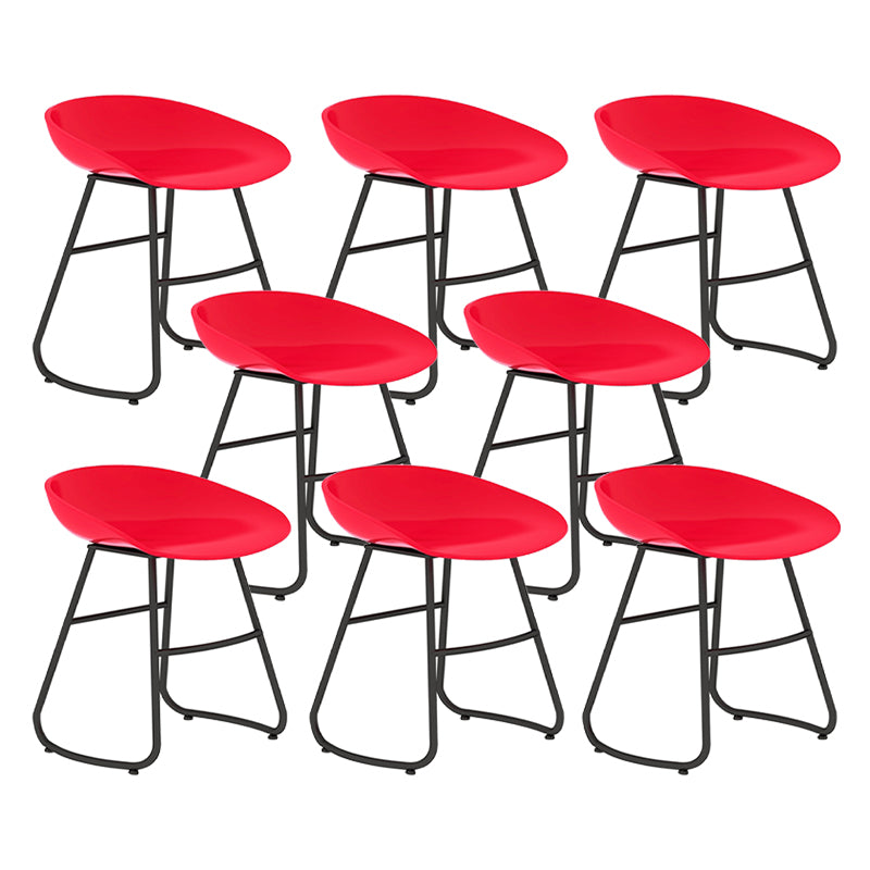 Modern Backrest Armless Counter Stool Iron Bar Stool with Acrylic Seat and Pedal for Cafe Red 8 Piece Set Short Stool(18"H) Clearhalo 'Bar Furniture' 'Bar Stools' 'bar_stools' 'furn' 'furn_bar_stools' 'Furniture' 'Kitchen & Dining Furniture' 5724620
