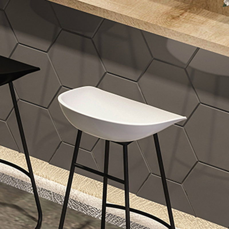 Modern Backrest Armless Counter Stool Iron Bar Stool with Acrylic Seat and Pedal for Cafe Clearhalo 'Bar Furniture' 'Bar Stools' 'bar_stools' 'furn' 'furn_bar_stools' 'Furniture' 'Kitchen & Dining Furniture' 5724621