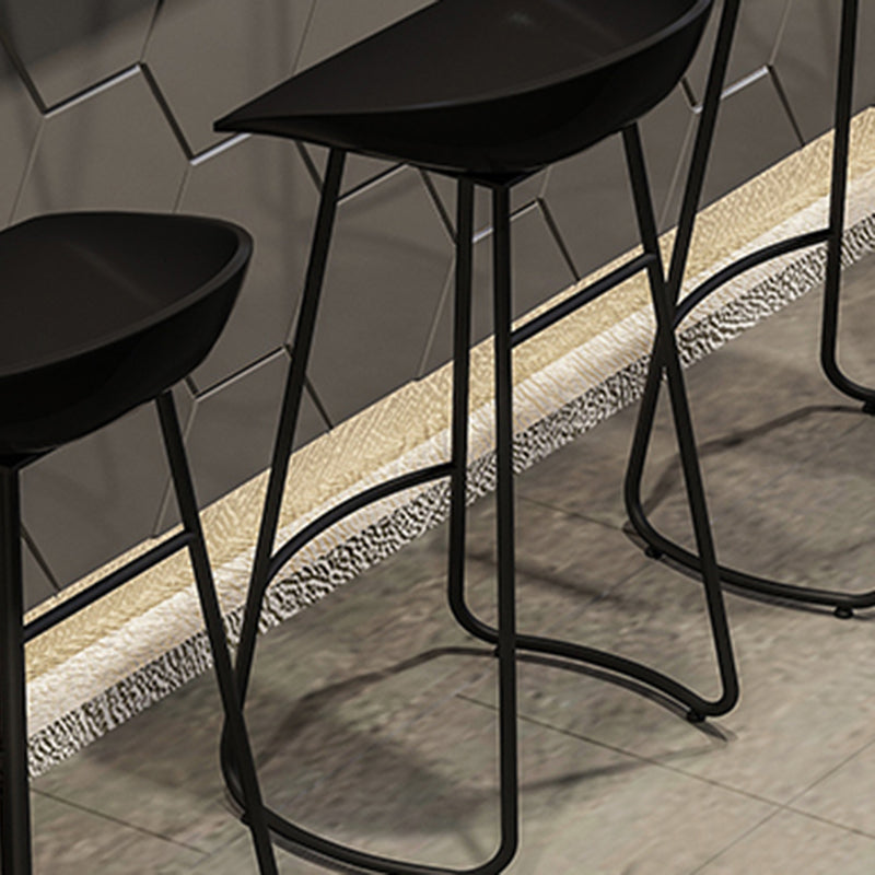 Modern Backrest Armless Counter Stool Iron Bar Stool with Acrylic Seat and Pedal for Cafe Clearhalo 'Bar Furniture' 'Bar Stools' 'bar_stools' 'furn' 'furn_bar_stools' 'Furniture' 'Kitchen & Dining Furniture' 5724623