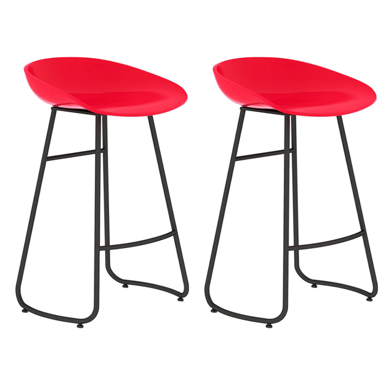 Modern Backrest Armless Counter Stool Iron Bar Stool with Acrylic Seat and Pedal for Cafe Red 2 Piece Set Counter Stool(26"H) Clearhalo 'Bar Furniture' 'Bar Stools' 'bar_stools' 'furn' 'furn_bar_stools' 'Furniture' 'Kitchen & Dining Furniture' 5724624