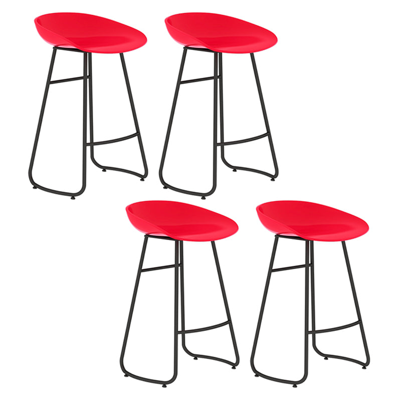 Modern Backrest Armless Counter Stool Iron Bar Stool with Acrylic Seat and Pedal for Cafe Red 4 Piece Set Counter Stool(26"H) Clearhalo 'Bar Furniture' 'Bar Stools' 'bar_stools' 'furn' 'furn_bar_stools' 'Furniture' 'Kitchen & Dining Furniture' 5724625