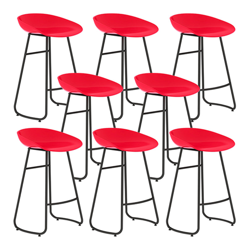 Modern Backrest Armless Counter Stool Iron Bar Stool with Acrylic Seat and Pedal for Cafe Red 8 Piece Set Counter Stool(26"H) Clearhalo 'Bar Furniture' 'Bar Stools' 'bar_stools' 'furn' 'furn_bar_stools' 'Furniture' 'Kitchen & Dining Furniture' 5724629