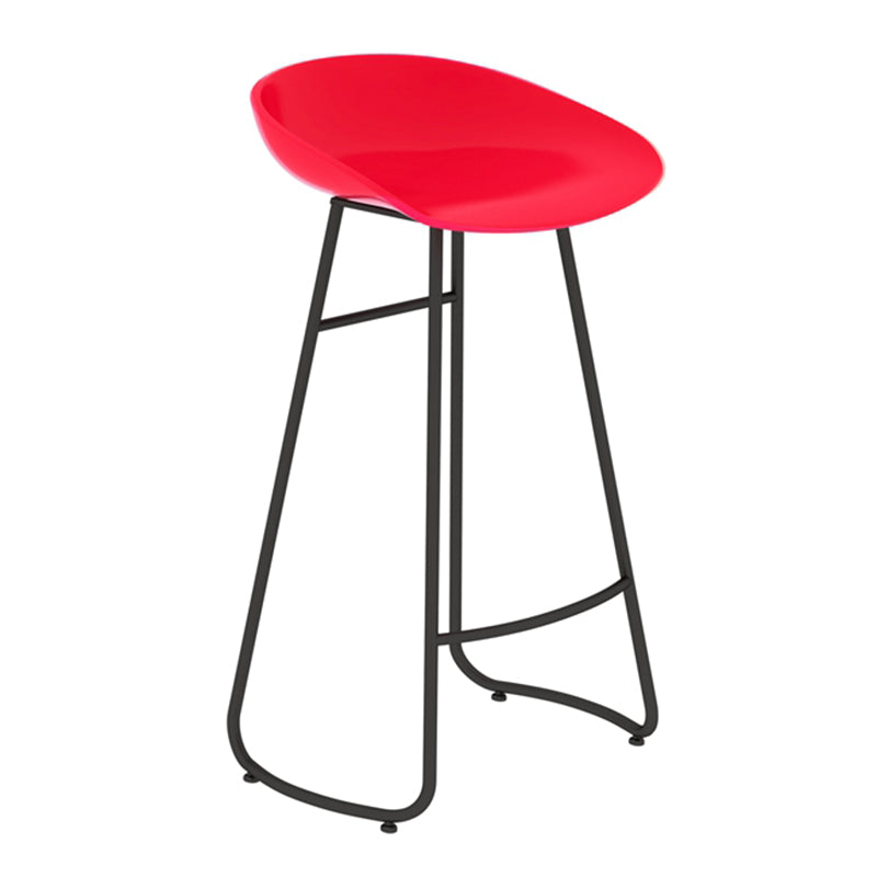 Modern Backrest Armless Counter Stool Iron Bar Stool with Acrylic Seat and Pedal for Cafe Red 1 Piece Bar Stool(30"H) Clearhalo 'Bar Furniture' 'Bar Stools' 'bar_stools' 'furn' 'furn_bar_stools' 'Furniture' 'Kitchen & Dining Furniture' 5724630