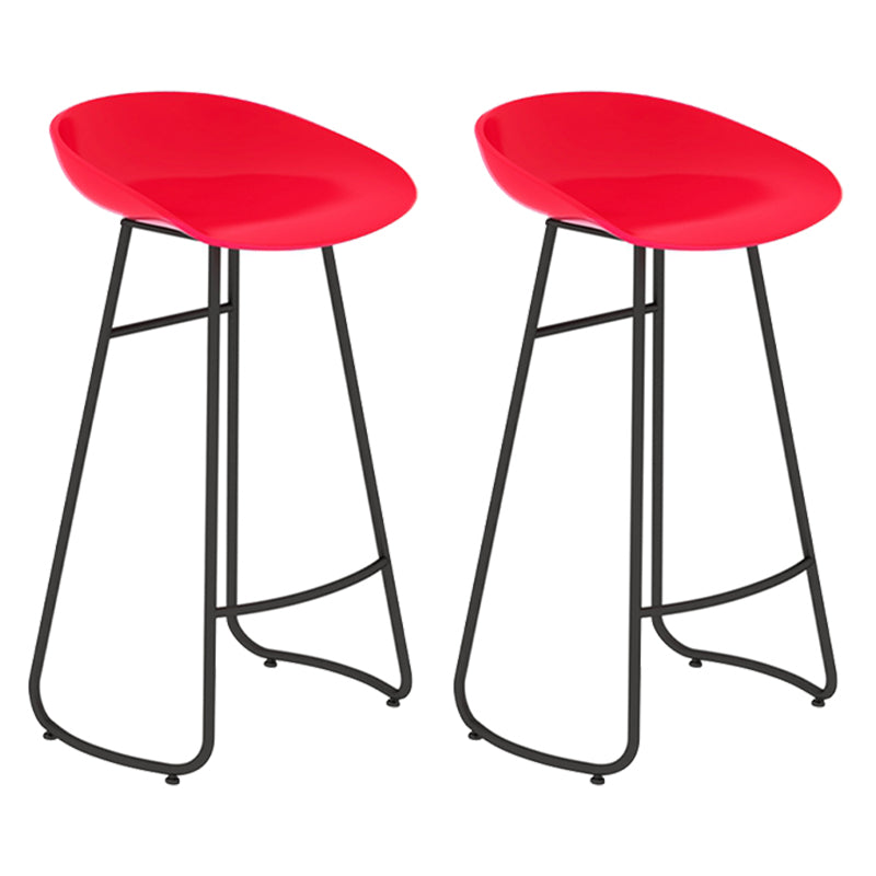 Modern Backrest Armless Counter Stool Iron Bar Stool with Acrylic Seat and Pedal for Cafe Red 2 Piece Set Bar Stool(30"H) Clearhalo 'Bar Furniture' 'Bar Stools' 'bar_stools' 'furn' 'furn_bar_stools' 'Furniture' 'Kitchen & Dining Furniture' 5724631