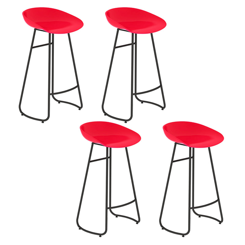 Modern Backrest Armless Counter Stool Iron Bar Stool with Acrylic Seat and Pedal for Cafe Red 4 Piece Set Bar Stool(30"H) Clearhalo 'Bar Furniture' 'Bar Stools' 'bar_stools' 'furn' 'furn_bar_stools' 'Furniture' 'Kitchen & Dining Furniture' 5724632