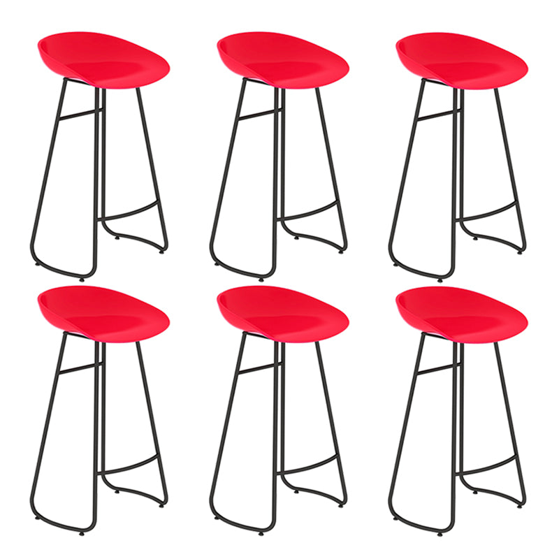 Modern Backrest Armless Counter Stool Iron Bar Stool with Acrylic Seat and Pedal for Cafe Red 6 Piece Set Bar Stool(30"H) Clearhalo 'Bar Furniture' 'Bar Stools' 'bar_stools' 'furn' 'furn_bar_stools' 'Furniture' 'Kitchen & Dining Furniture' 5724633