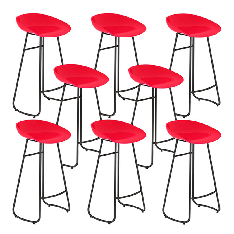 Modern Backrest Armless Counter Stool Iron Bar Stool with Acrylic Seat and Pedal for Cafe Red 8 Piece Set Bar Stool(30"H) Clearhalo 'Bar Furniture' 'Bar Stools' 'bar_stools' 'furn' 'furn_bar_stools' 'Furniture' 'Kitchen & Dining Furniture' 5724634