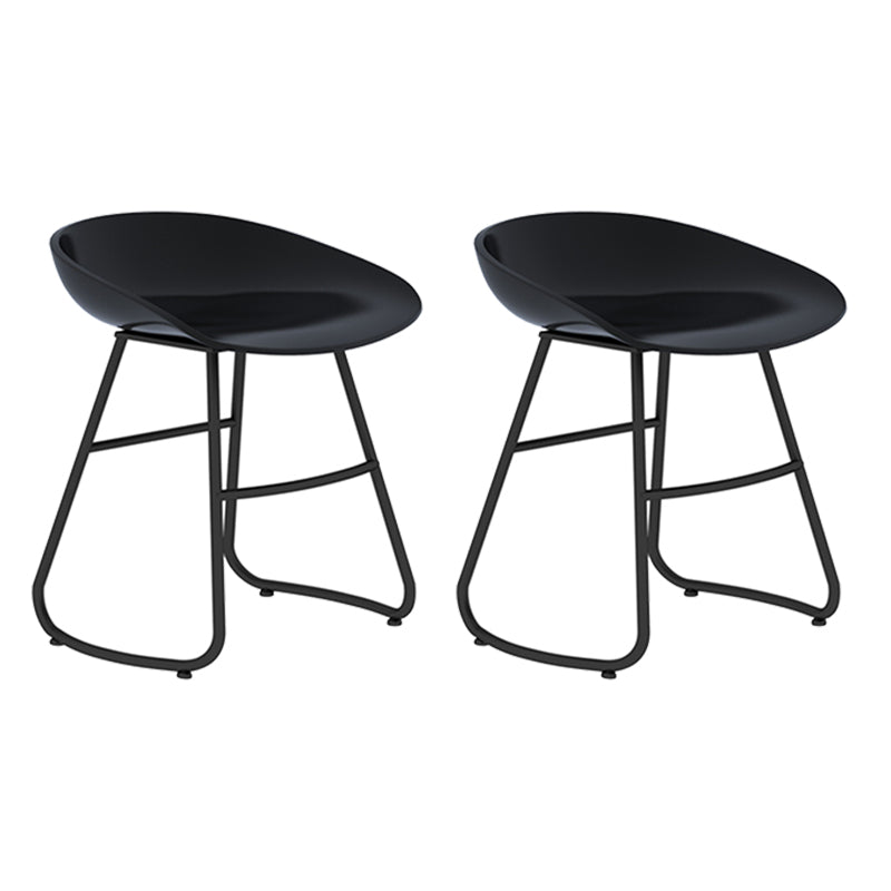 Modern Backrest Armless Counter Stool Iron Bar Stool with Acrylic Seat and Pedal for Cafe Black 2 Piece Set Short Stool(18"H) Clearhalo 'Bar Furniture' 'Bar Stools' 'bar_stools' 'furn' 'furn_bar_stools' 'Furniture' 'Kitchen & Dining Furniture' 5724636