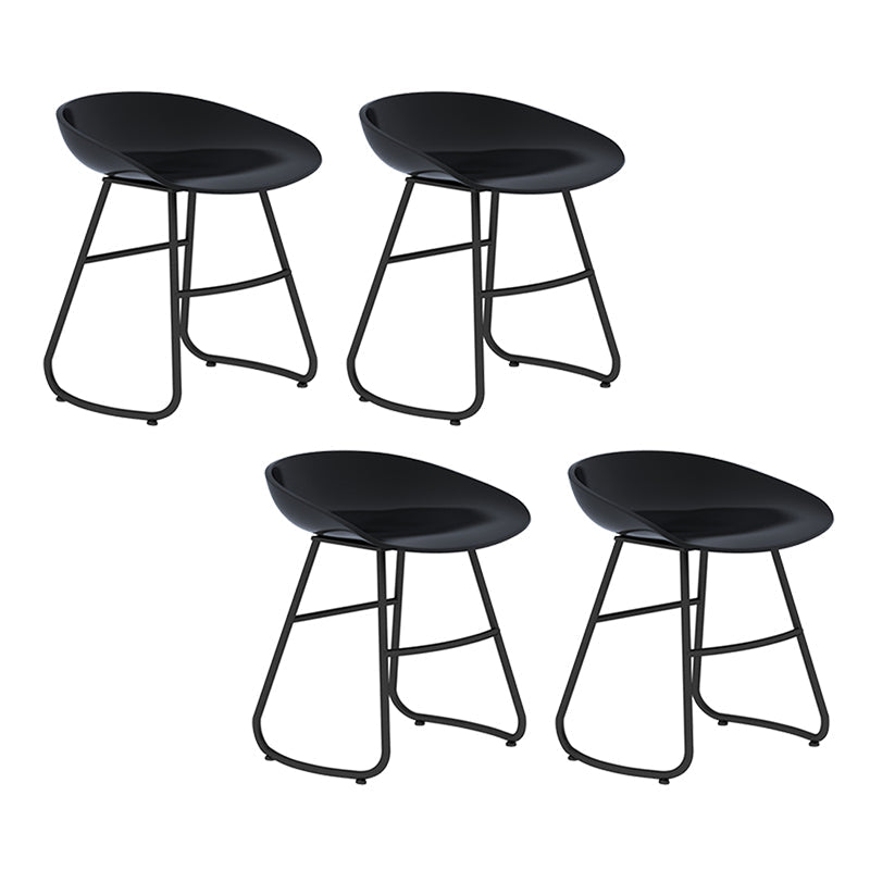Modern Backrest Armless Counter Stool Iron Bar Stool with Acrylic Seat and Pedal for Cafe Black 4 Piece Set Short Stool(18"H) Clearhalo 'Bar Furniture' 'Bar Stools' 'bar_stools' 'furn' 'furn_bar_stools' 'Furniture' 'Kitchen & Dining Furniture' 5724637