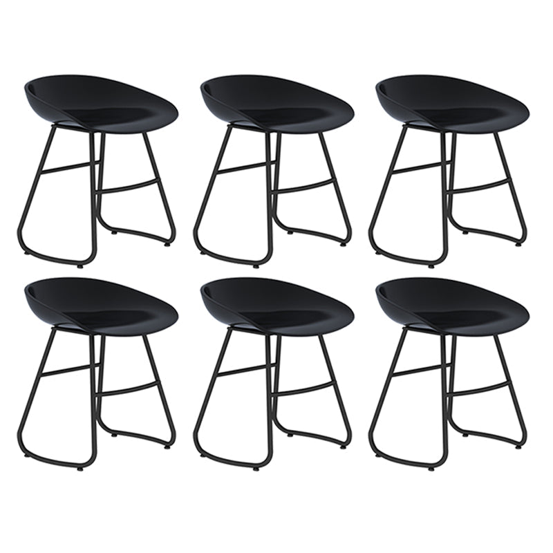 Modern Backrest Armless Counter Stool Iron Bar Stool with Acrylic Seat and Pedal for Cafe Black 6 Piece Set Short Stool(18"H) Clearhalo 'Bar Furniture' 'Bar Stools' 'bar_stools' 'furn' 'furn_bar_stools' 'Furniture' 'Kitchen & Dining Furniture' 5724638