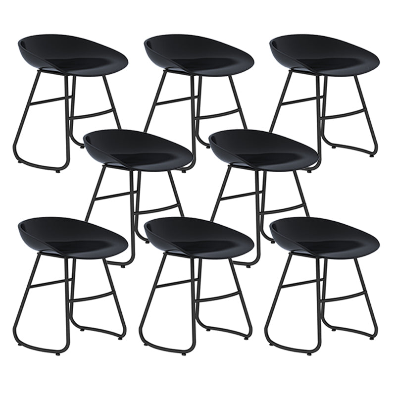 Modern Backrest Armless Counter Stool Iron Bar Stool with Acrylic Seat and Pedal for Cafe Black 8 Piece Set Short Stool(18"H) Clearhalo 'Bar Furniture' 'Bar Stools' 'bar_stools' 'furn' 'furn_bar_stools' 'Furniture' 'Kitchen & Dining Furniture' 5724639
