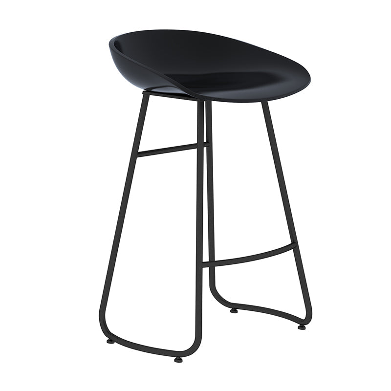 Modern Backrest Armless Counter Stool Iron Bar Stool with Acrylic Seat and Pedal for Cafe Black 1 Piece Counter Stool(26"H) Clearhalo 'Bar Furniture' 'Bar Stools' 'bar_stools' 'furn' 'furn_bar_stools' 'Furniture' 'Kitchen & Dining Furniture' 5724640