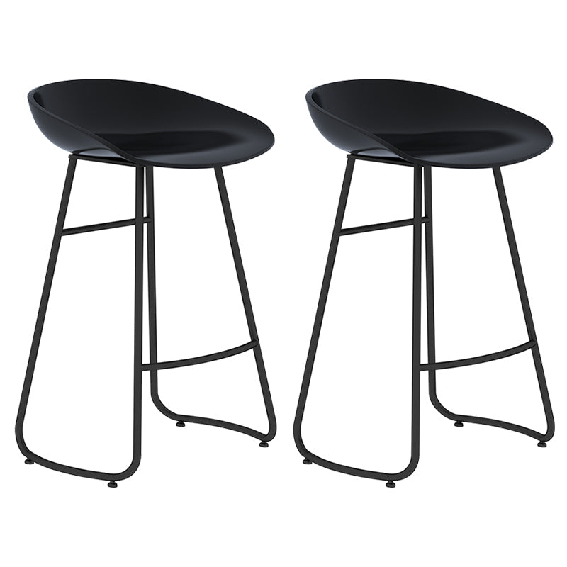 Modern Backrest Armless Counter Stool Iron Bar Stool with Acrylic Seat and Pedal for Cafe Black 2 Piece Set Counter Stool(26"H) Clearhalo 'Bar Furniture' 'Bar Stools' 'bar_stools' 'furn' 'furn_bar_stools' 'Furniture' 'Kitchen & Dining Furniture' 5724641