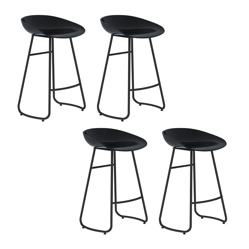 Modern Backrest Armless Counter Stool Iron Bar Stool with Acrylic Seat and Pedal for Cafe Black 4 Piece Set Counter Stool(26"H) Clearhalo 'Bar Furniture' 'Bar Stools' 'bar_stools' 'furn' 'furn_bar_stools' 'Furniture' 'Kitchen & Dining Furniture' 5724642