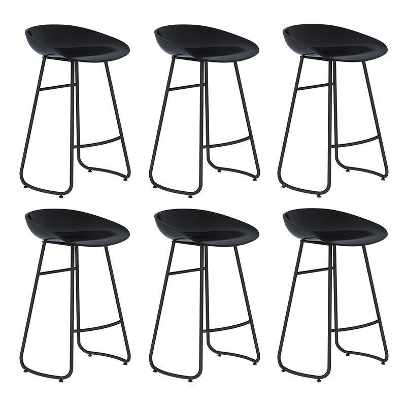 Modern Backrest Armless Counter Stool Iron Bar Stool with Acrylic Seat and Pedal for Cafe Black 6 Piece Set Counter Stool(26"H) Clearhalo 'Bar Furniture' 'Bar Stools' 'bar_stools' 'furn' 'furn_bar_stools' 'Furniture' 'Kitchen & Dining Furniture' 5724643