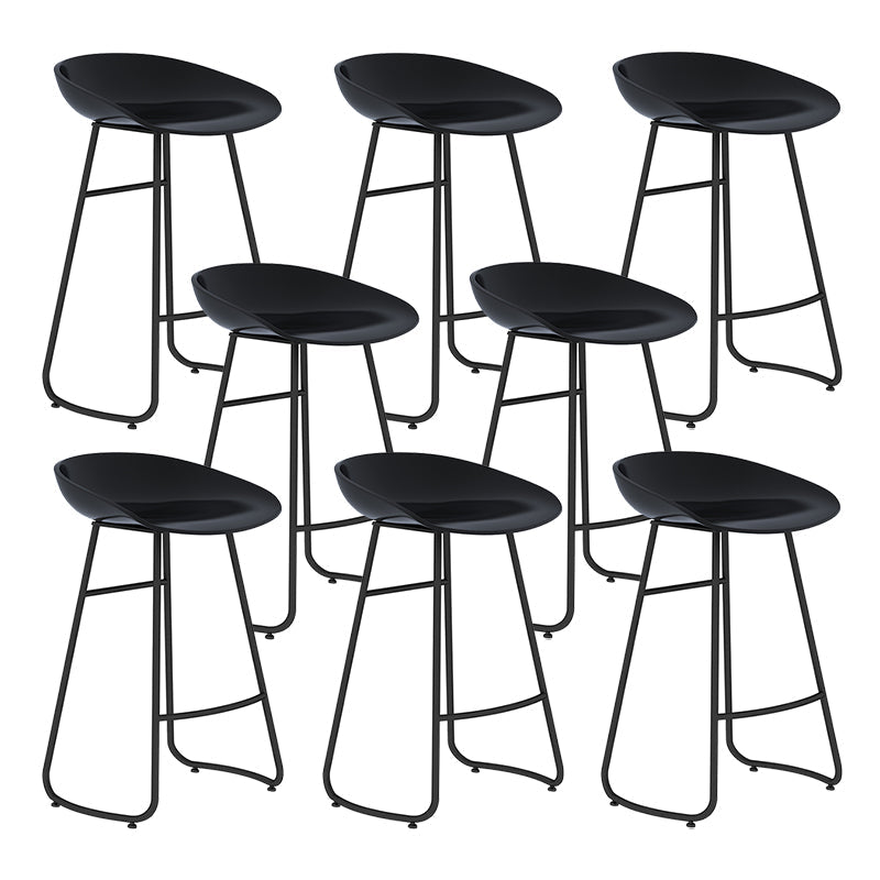 Modern Backrest Armless Counter Stool Iron Bar Stool with Acrylic Seat and Pedal for Cafe Black 8 Piece Set Counter Stool(26"H) Clearhalo 'Bar Furniture' 'Bar Stools' 'bar_stools' 'furn' 'furn_bar_stools' 'Furniture' 'Kitchen & Dining Furniture' 5724644