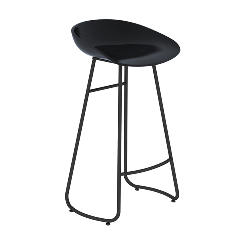 Modern Backrest Armless Counter Stool Iron Bar Stool with Acrylic Seat and Pedal for Cafe Black 1 Piece Bar Stool(30"H) Clearhalo 'Bar Furniture' 'Bar Stools' 'bar_stools' 'furn' 'furn_bar_stools' 'Furniture' 'Kitchen & Dining Furniture' 5724645