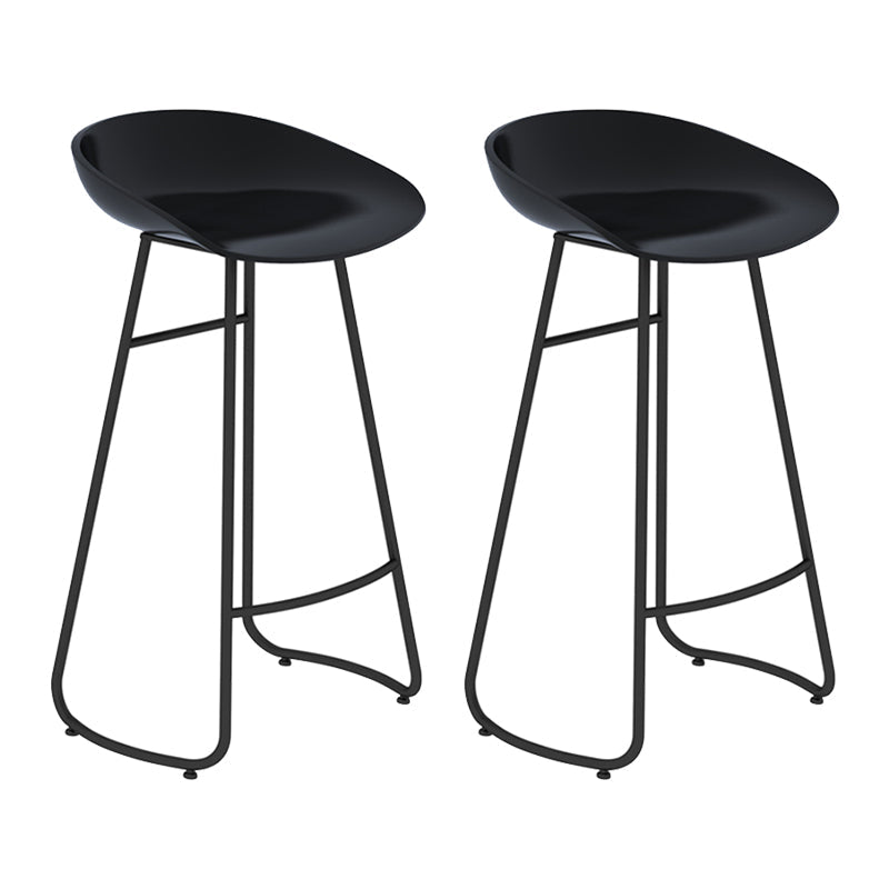 Modern Backrest Armless Counter Stool Iron Bar Stool with Acrylic Seat and Pedal for Cafe Black 2 Piece Set Bar Stool(30"H) Clearhalo 'Bar Furniture' 'Bar Stools' 'bar_stools' 'furn' 'furn_bar_stools' 'Furniture' 'Kitchen & Dining Furniture' 5724646