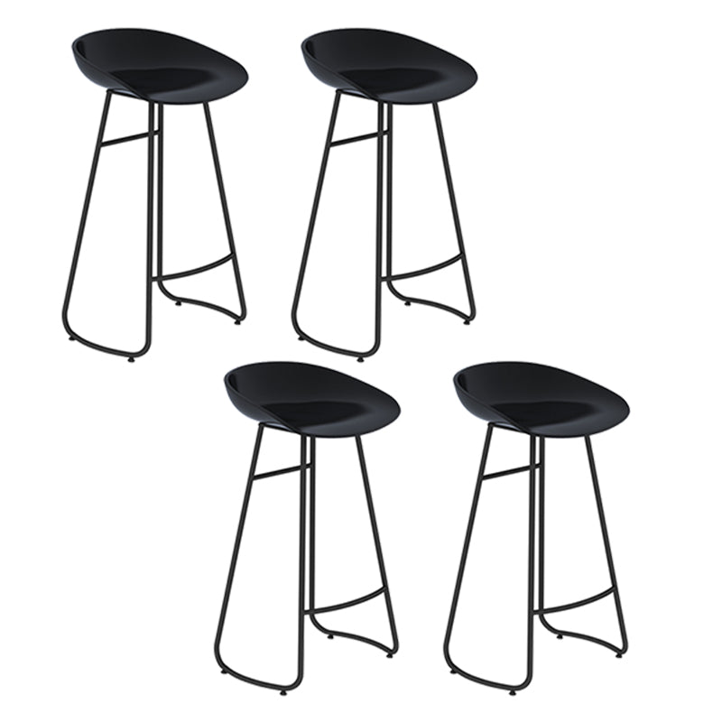 Modern Backrest Armless Counter Stool Iron Bar Stool with Acrylic Seat and Pedal for Cafe Black 4 Piece Set Bar Stool(30"H) Clearhalo 'Bar Furniture' 'Bar Stools' 'bar_stools' 'furn' 'furn_bar_stools' 'Furniture' 'Kitchen & Dining Furniture' 5724647