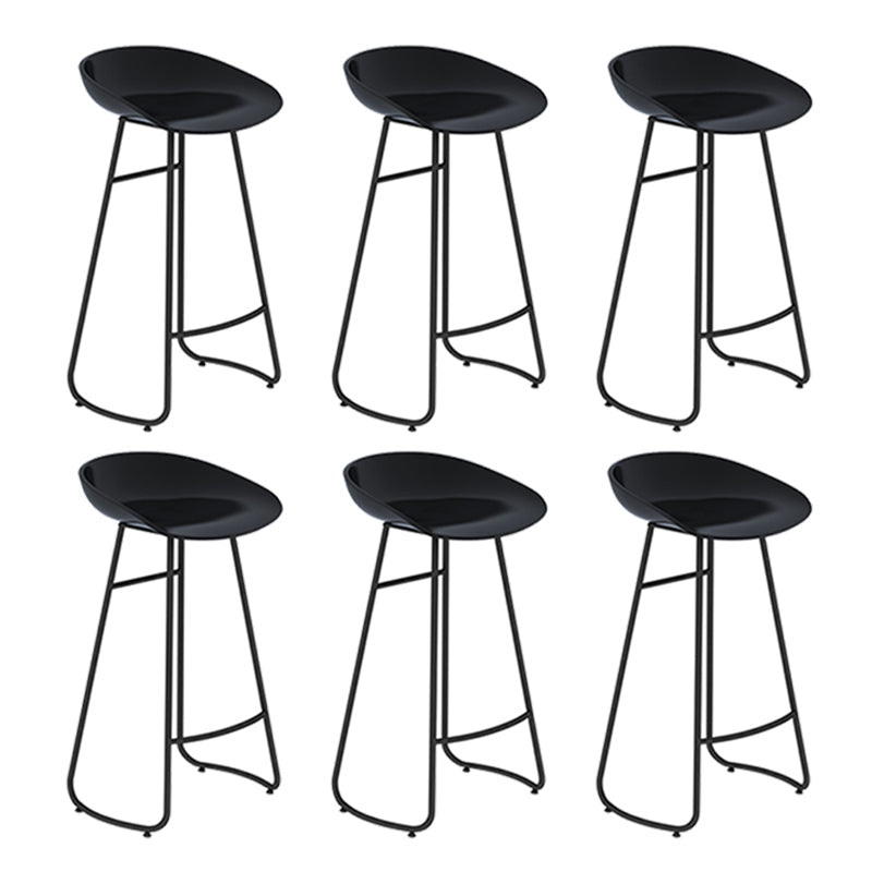 Modern Backrest Armless Counter Stool Iron Bar Stool with Acrylic Seat and Pedal for Cafe Black 6 Piece Set Bar Stool(30"H) Clearhalo 'Bar Furniture' 'Bar Stools' 'bar_stools' 'furn' 'furn_bar_stools' 'Furniture' 'Kitchen & Dining Furniture' 5724648