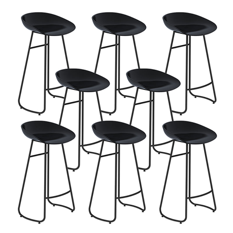 Modern Backrest Armless Counter Stool Iron Bar Stool with Acrylic Seat and Pedal for Cafe Black 8 Piece Set Bar Stool(30"H) Clearhalo 'Bar Furniture' 'Bar Stools' 'bar_stools' 'furn' 'furn_bar_stools' 'Furniture' 'Kitchen & Dining Furniture' 5724649