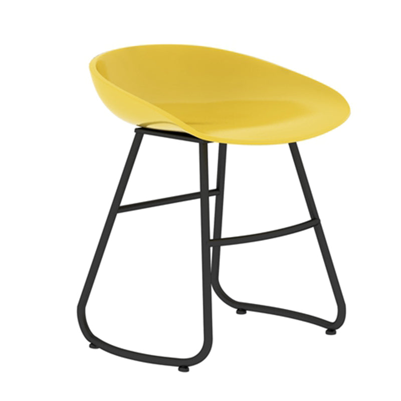 Modern Backrest Armless Counter Stool Iron Bar Stool with Acrylic Seat and Pedal for Cafe Yellow 1 Piece Short Stool(18"H) Clearhalo 'Bar Furniture' 'Bar Stools' 'bar_stools' 'furn' 'furn_bar_stools' 'Furniture' 'Kitchen & Dining Furniture' 5724650