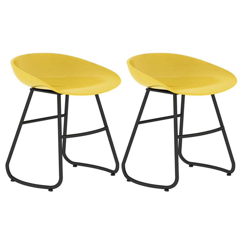 Modern Backrest Armless Counter Stool Iron Bar Stool with Acrylic Seat and Pedal for Cafe Yellow 2 Piece Set Short Stool(18"H) Clearhalo 'Bar Furniture' 'Bar Stools' 'bar_stools' 'furn' 'furn_bar_stools' 'Furniture' 'Kitchen & Dining Furniture' 5724651