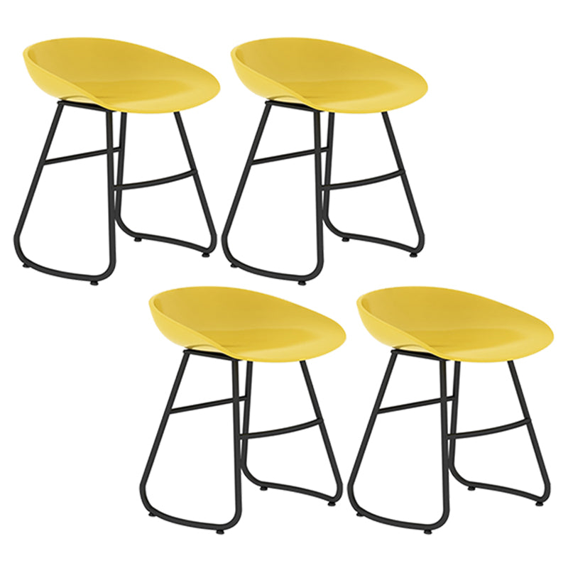 Modern Backrest Armless Counter Stool Iron Bar Stool with Acrylic Seat and Pedal for Cafe Yellow 4 Piece Set Short Stool(18"H) Clearhalo 'Bar Furniture' 'Bar Stools' 'bar_stools' 'furn' 'furn_bar_stools' 'Furniture' 'Kitchen & Dining Furniture' 5724652