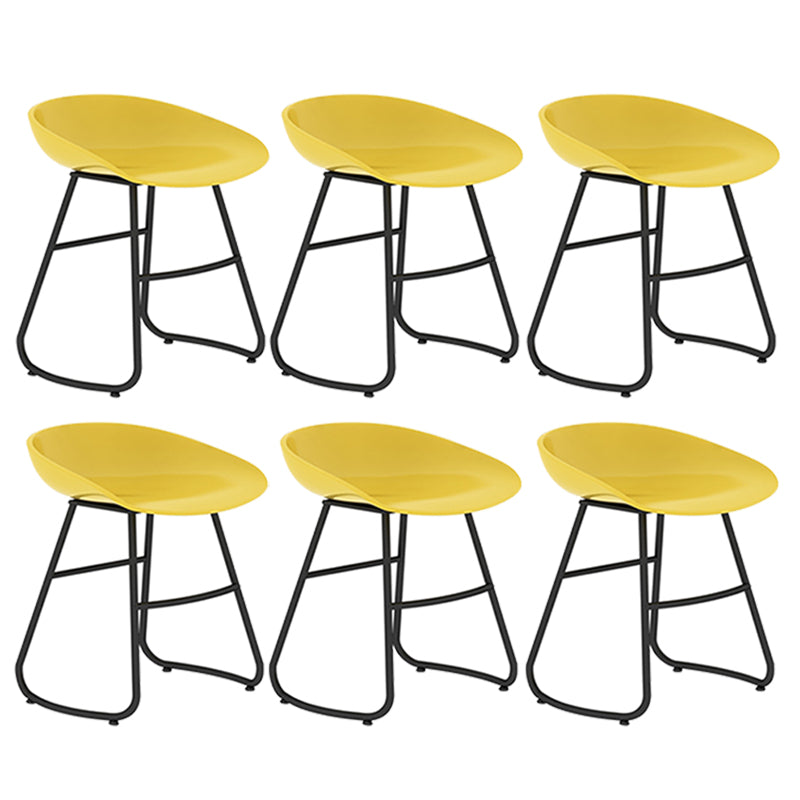 Modern Backrest Armless Counter Stool Iron Bar Stool with Acrylic Seat and Pedal for Cafe Yellow 6 Piece Set Short Stool(18"H) Clearhalo 'Bar Furniture' 'Bar Stools' 'bar_stools' 'furn' 'furn_bar_stools' 'Furniture' 'Kitchen & Dining Furniture' 5724653