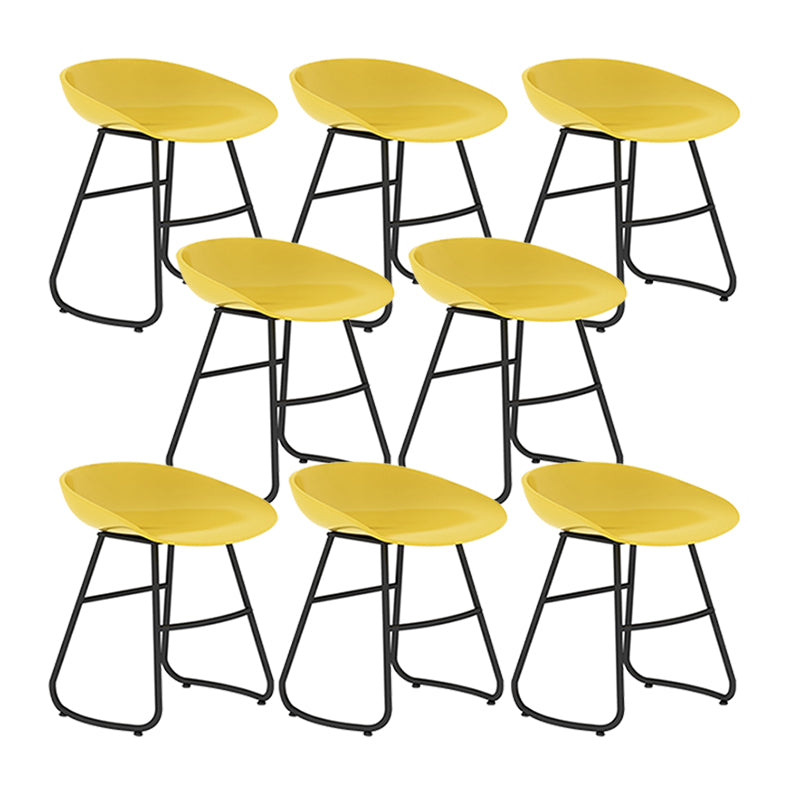 Modern Backrest Armless Counter Stool Iron Bar Stool with Acrylic Seat and Pedal for Cafe Yellow 8 Piece Set Short Stool(18"H) Clearhalo 'Bar Furniture' 'Bar Stools' 'bar_stools' 'furn' 'furn_bar_stools' 'Furniture' 'Kitchen & Dining Furniture' 5724654
