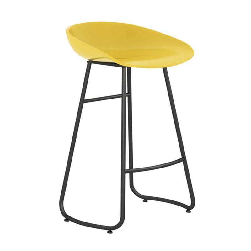 Modern Backrest Armless Counter Stool Iron Bar Stool with Acrylic Seat and Pedal for Cafe Yellow 1 Piece Counter Stool(26"H) Clearhalo 'Bar Furniture' 'Bar Stools' 'bar_stools' 'furn' 'furn_bar_stools' 'Furniture' 'Kitchen & Dining Furniture' 5724655