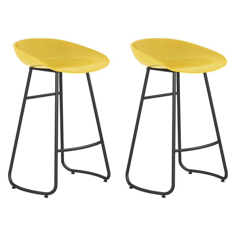 Modern Backrest Armless Counter Stool Iron Bar Stool with Acrylic Seat and Pedal for Cafe Yellow 2 Piece Set Counter Stool(26"H) Clearhalo 'Bar Furniture' 'Bar Stools' 'bar_stools' 'furn' 'furn_bar_stools' 'Furniture' 'Kitchen & Dining Furniture' 5724656