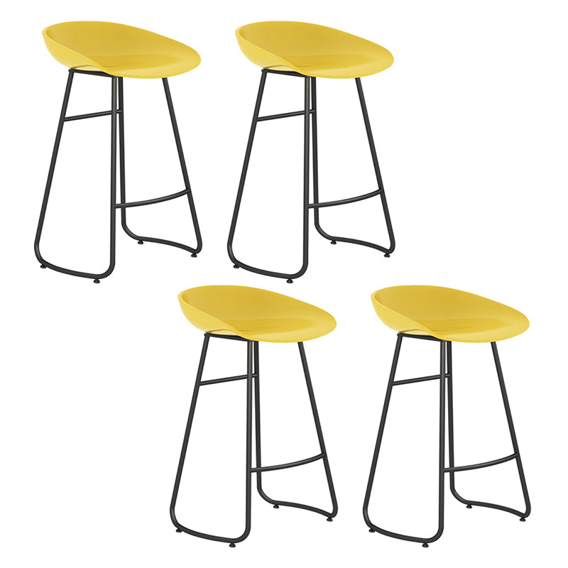 Modern Backrest Armless Counter Stool Iron Bar Stool with Acrylic Seat and Pedal for Cafe Yellow 4 Piece Set Counter Stool(26"H) Clearhalo 'Bar Furniture' 'Bar Stools' 'bar_stools' 'furn' 'furn_bar_stools' 'Furniture' 'Kitchen & Dining Furniture' 5724657